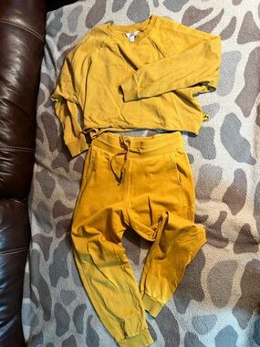 Yellow Joylab sweatshirt & sweatpants Set
